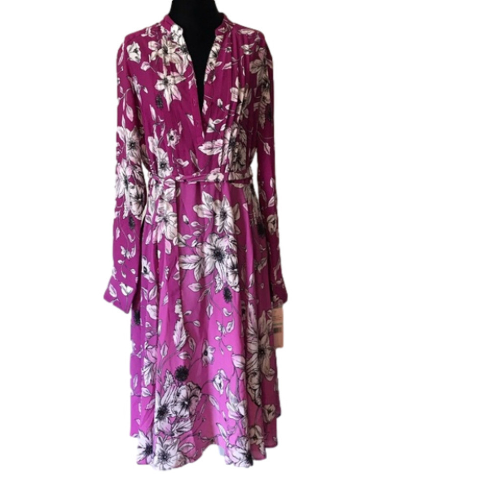 NANETTE Lepore floral ombré belted long sleeve dress. New with tags.
